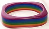 LG66 sq rainbow stripe lucite bangle